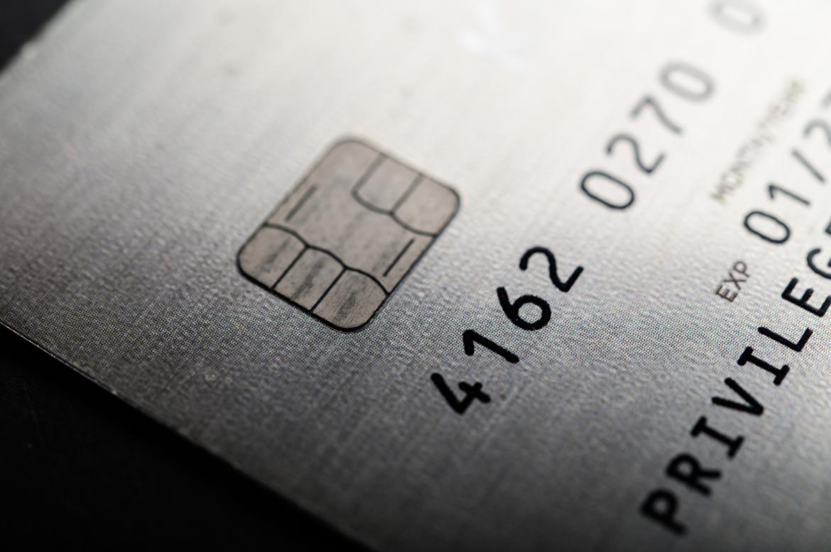Close-up on a loyalty rewards credit card